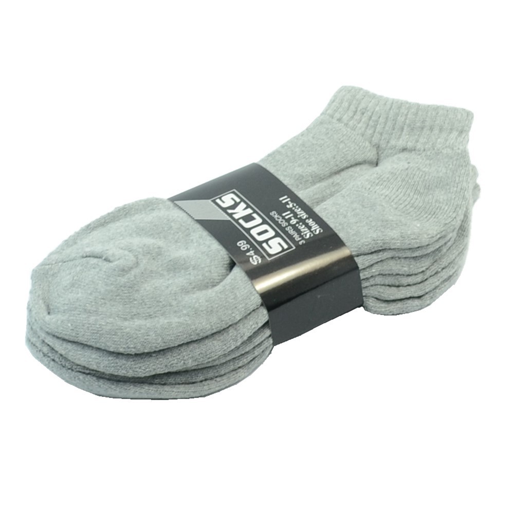 Gray 3-12 Pairs Mens Ankle Quarter Crew Sports Socks Cotton Low Cut Size 9-13