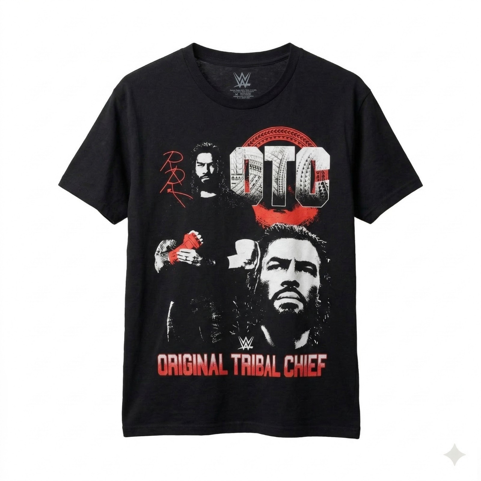 Roman Reigns OTC T-Shirt Original Tribal Chief WWE Black Cotton Tee Men All Size