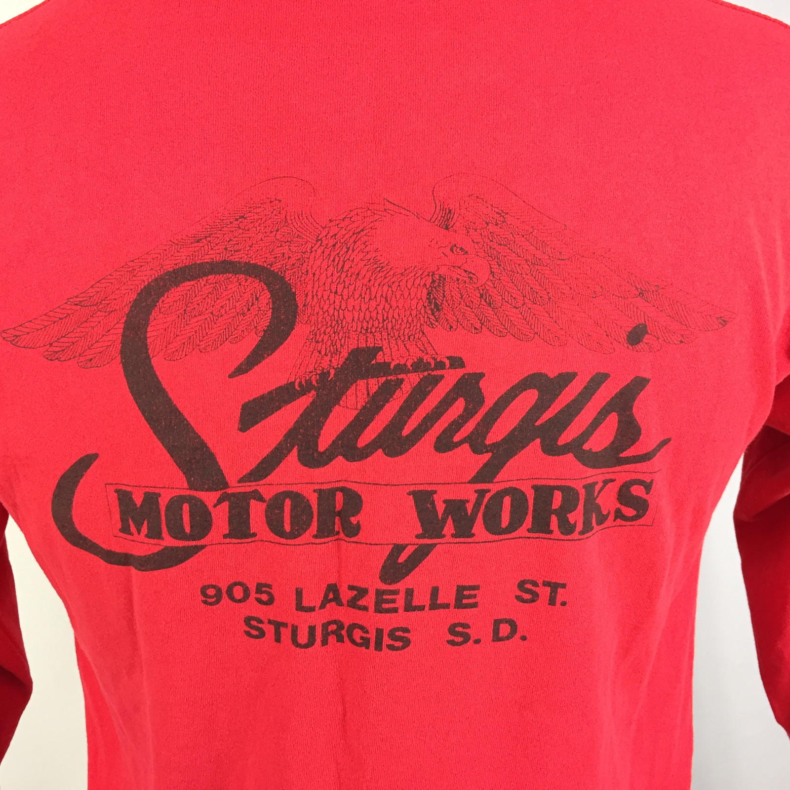 Vintage 80s 90s Sturgis South Dakota Motorcycle Rally Trade Show T Shirt L/S Bik