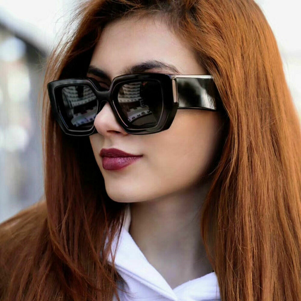 Oversized Thick Frame Square Sunglasses Retro Men’s Women Outdoor UV400 Glasses
