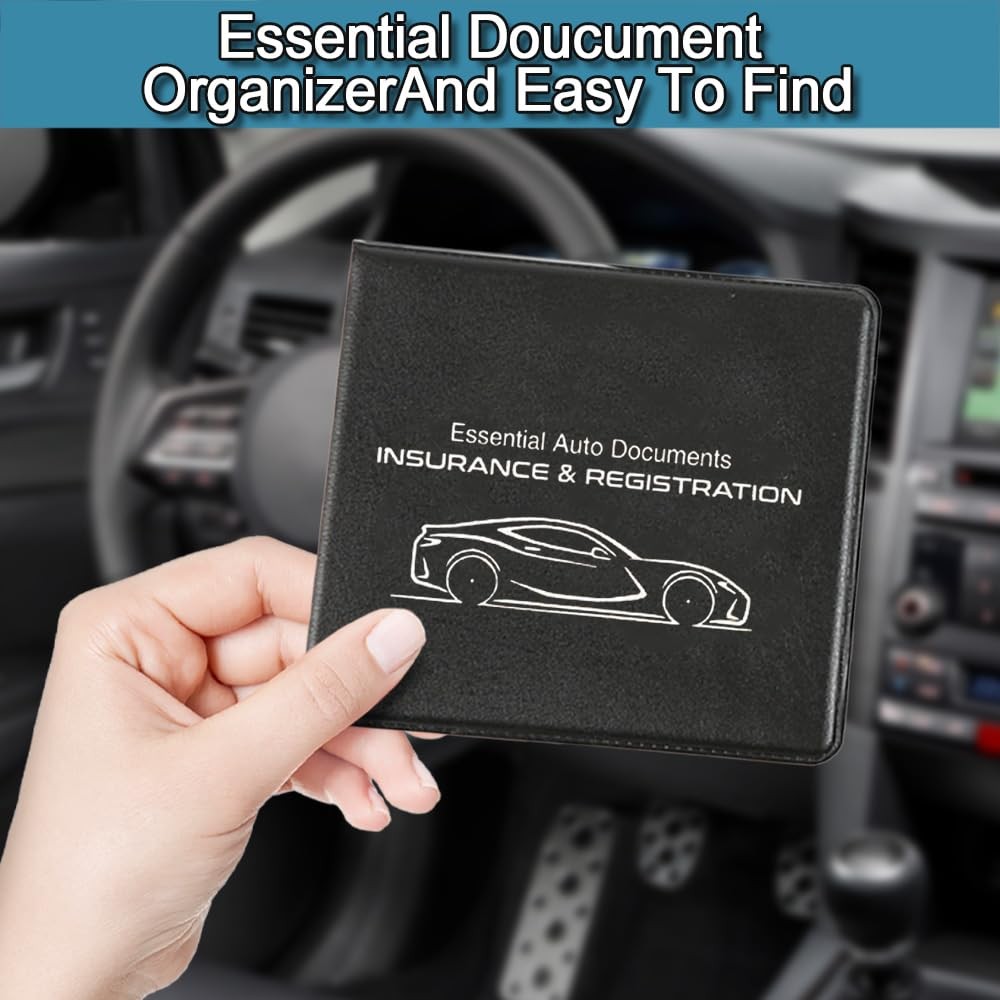 WINUERK 2PCS Car Registration and Insurance Card Holder, 10.6”×4.8” Essenti…