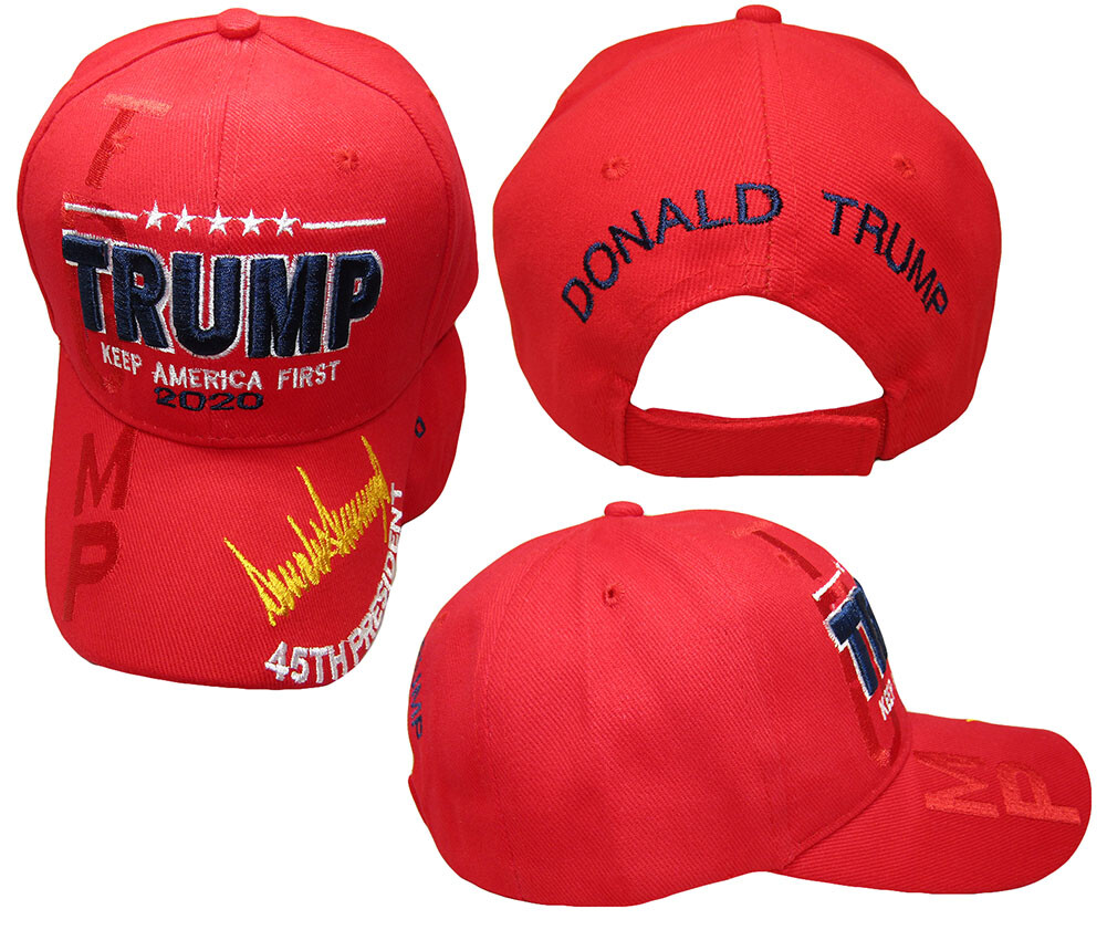 Trump Keep America First 2020 Red Signature 45th President Embroidered Hat Cap
