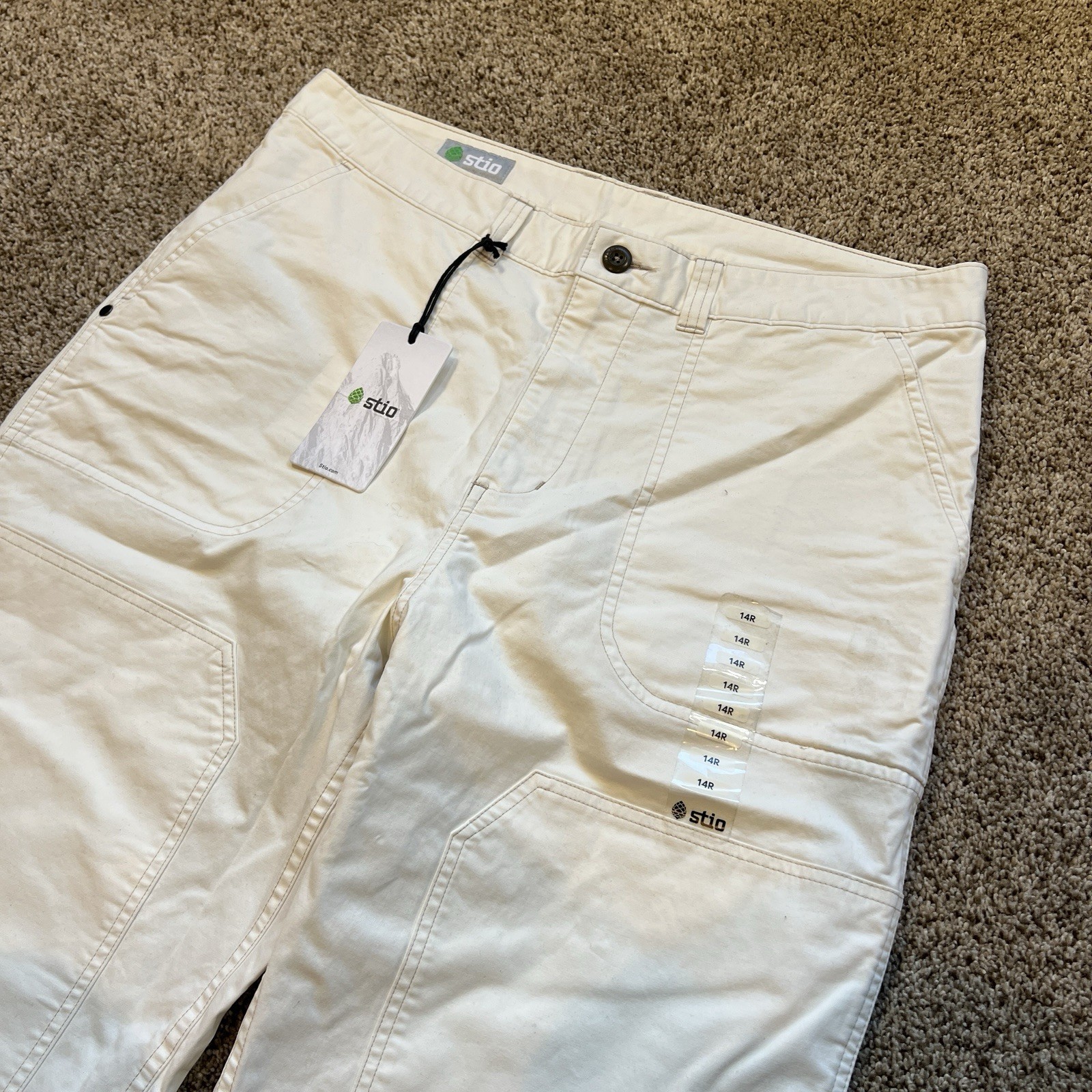 NWT Woman’s 14 Stio Rivet Twill Carpenter Pants Light Ivory Double Knee