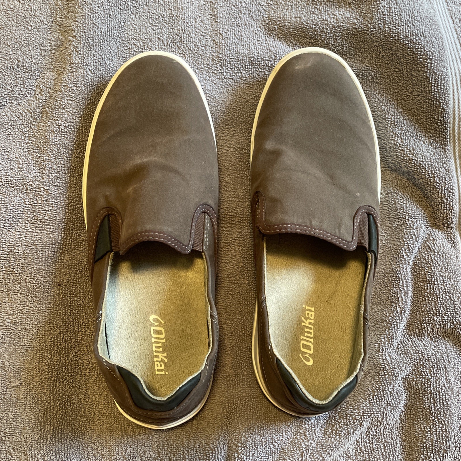 Olukai Sasa Lae’Ahi Men’s 11 Slip On Shoes Brown Loafers