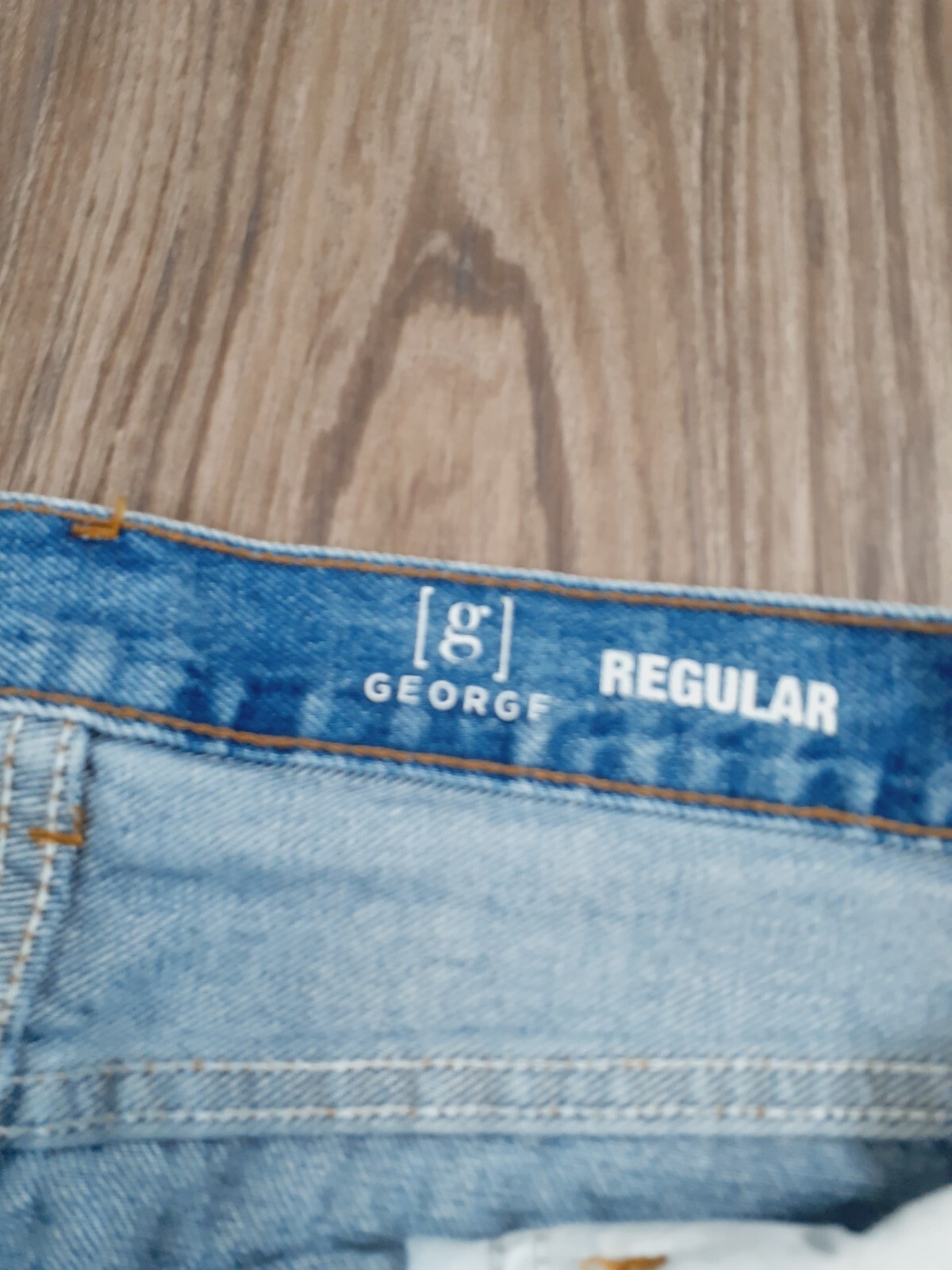 George Mens Medium Wash Regular Fit Straight Leg Jeans 46×32