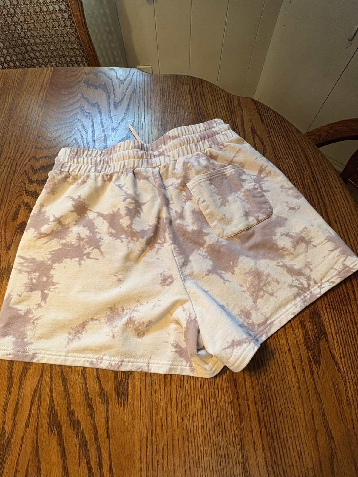 Varley Glade Taupe Tie Dye Drawstring Shorts Medium