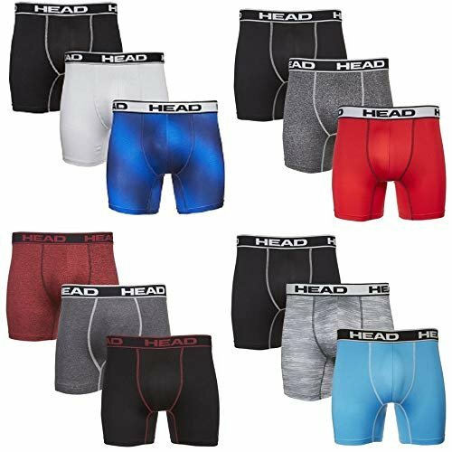 HEAD Mens Boxer Briefs -Performance or Cotton Stretch 12-Pack Tagless S-5XL