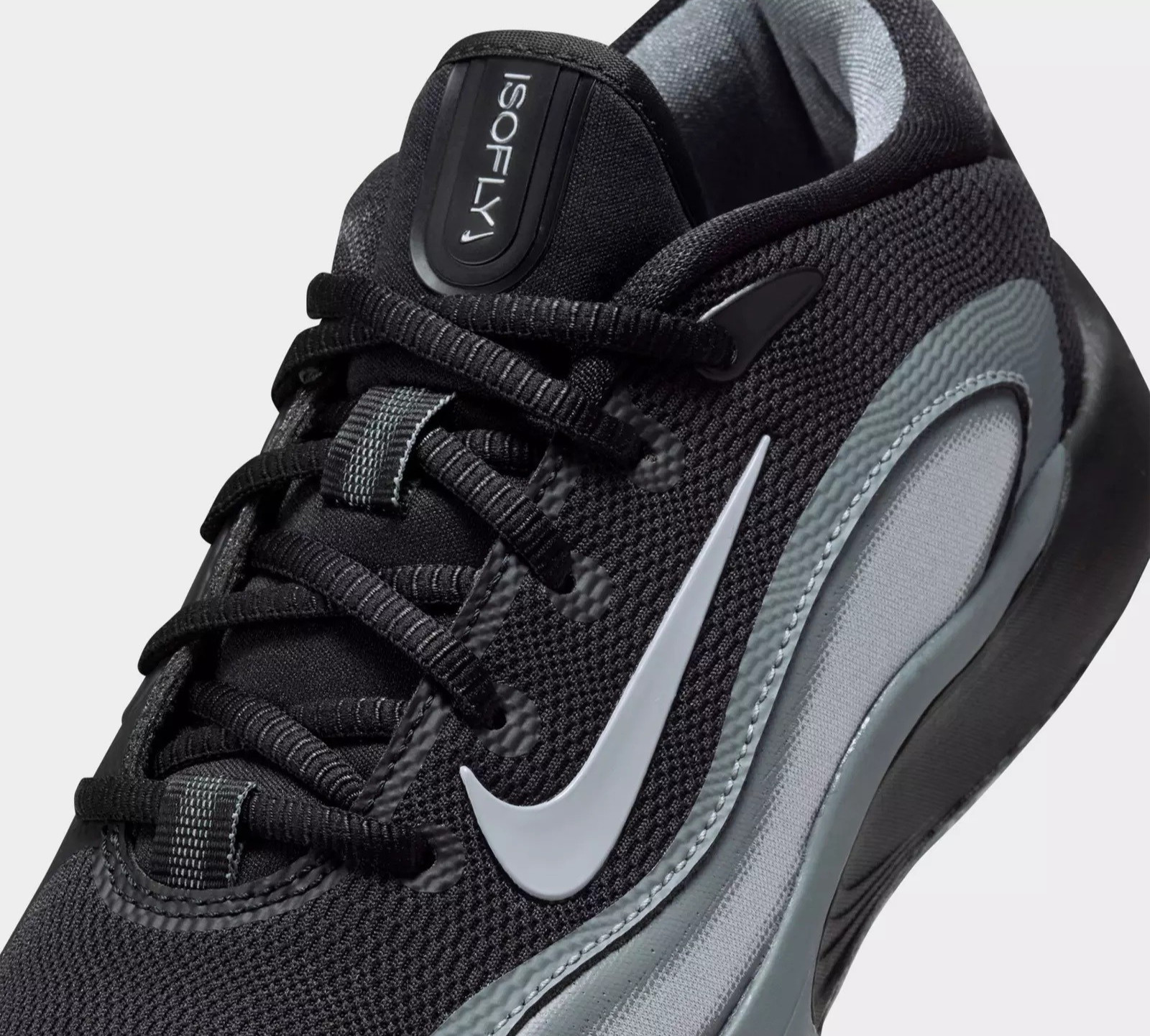 Kid’s Nike IsoFly Basketball Gym Shoe (GS) Black/Wolf Grey-Cool Grey FN4384 001