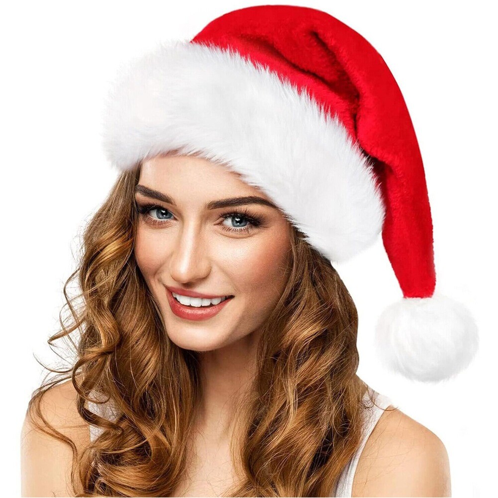 Christmas Santa Claus Cap Adult Christmas Holiday Hat Thickened Santa Claus Hat