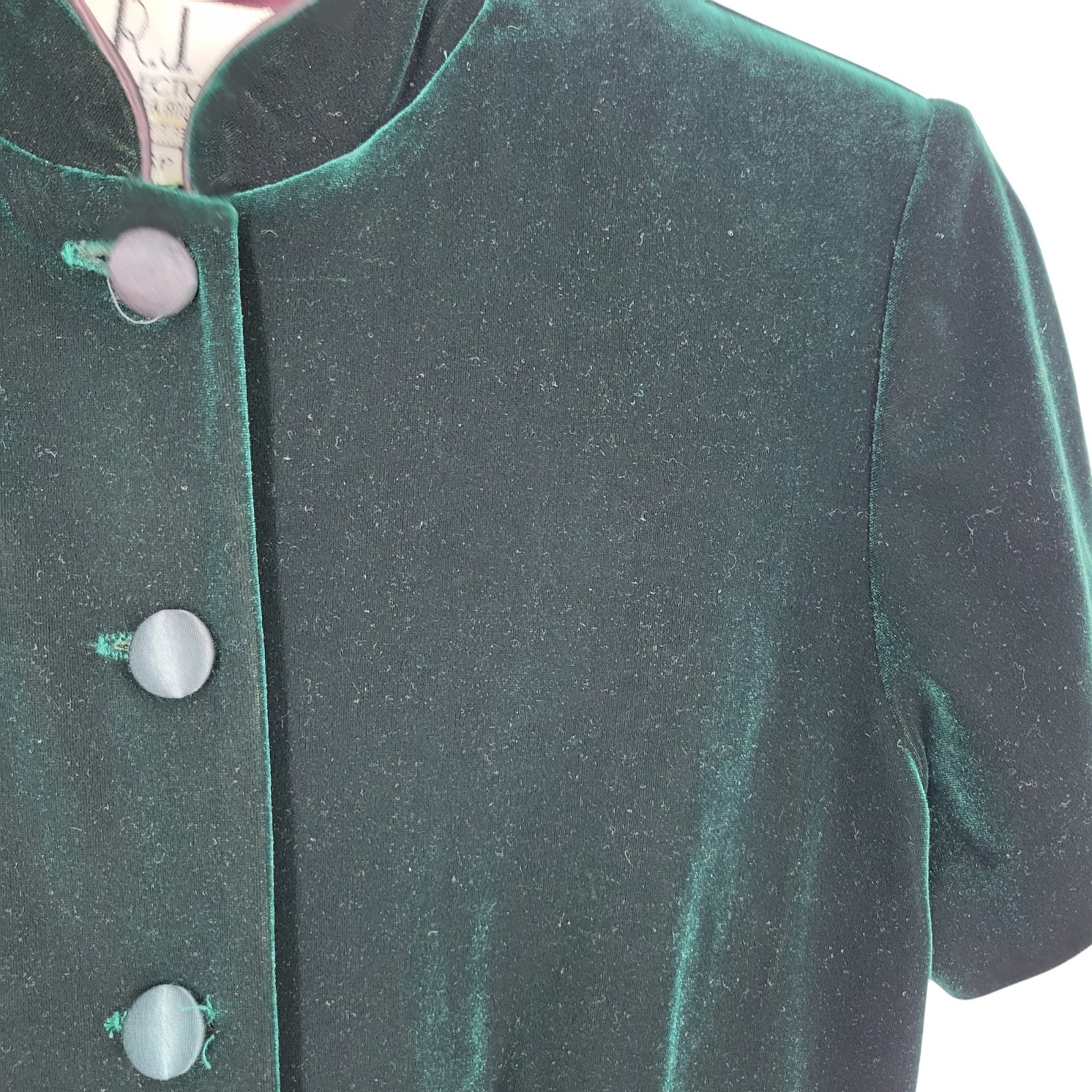 90s Velvet Midi Dress Button Front High Neck Goth Victorian 6P Witchy Academia