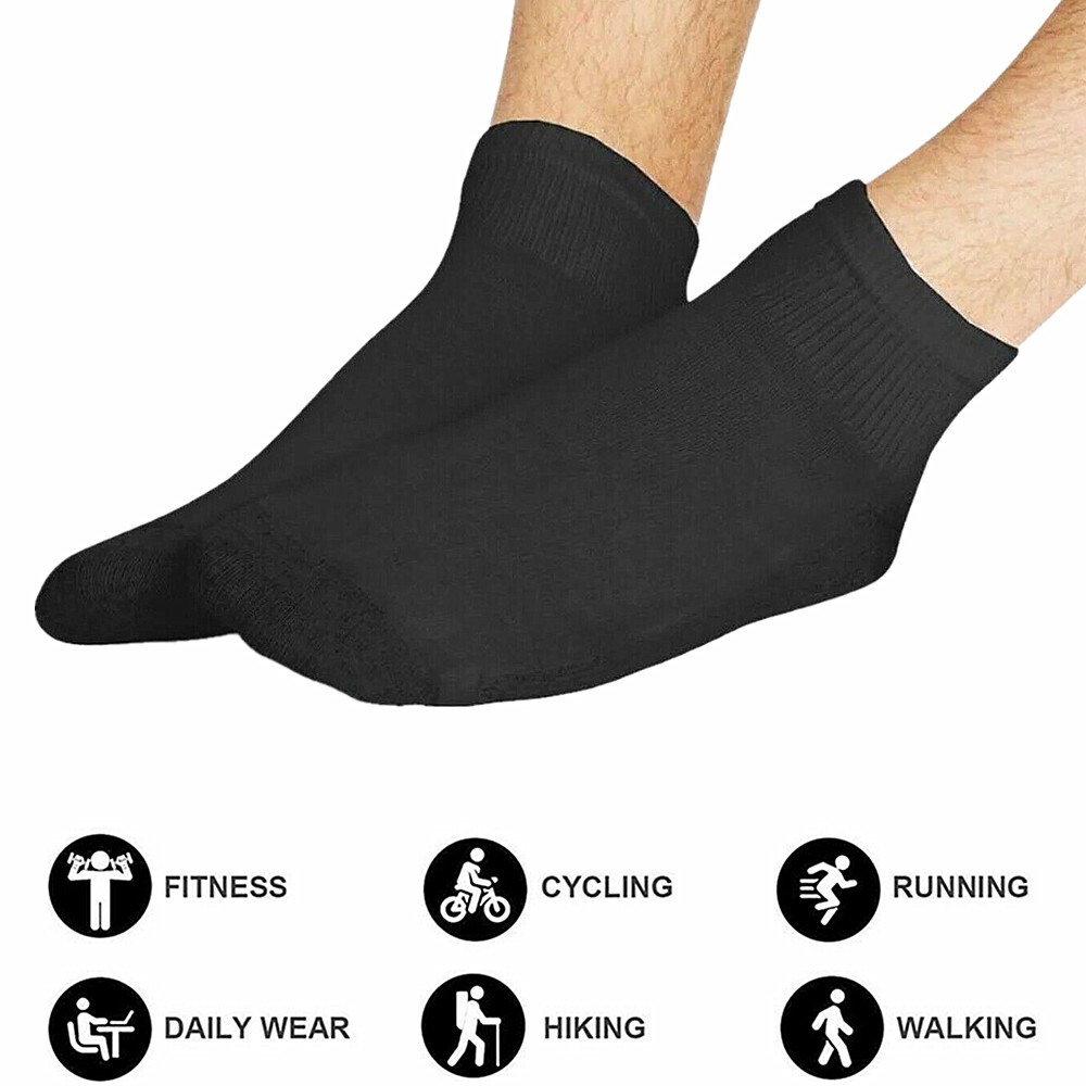 Adi 6 Pairs Sport Ankle Quarter Crew Men Socks Cotton Low Cut Size 9-13