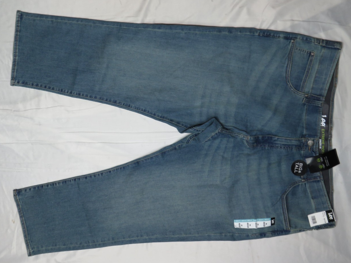 LEE MEGA BLUE JEANS 48×28 ATHLETIC TAPERED STRETCH BIG & TALL DENIM NWT NEW