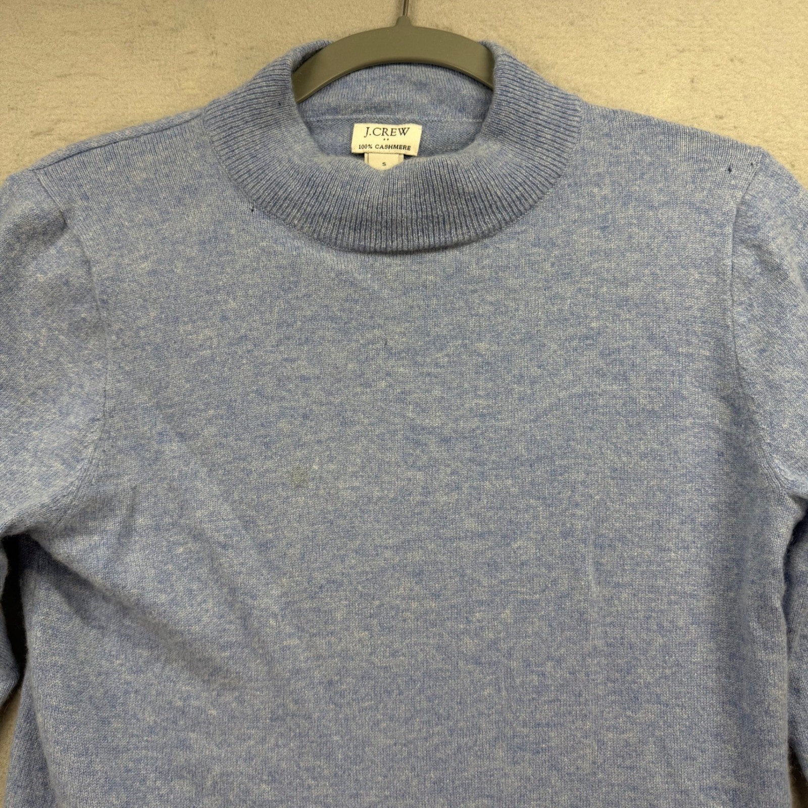 J.Crew Cashmere Mock Neck Sweater Womens Small Blue Long Sleeve Knit Top