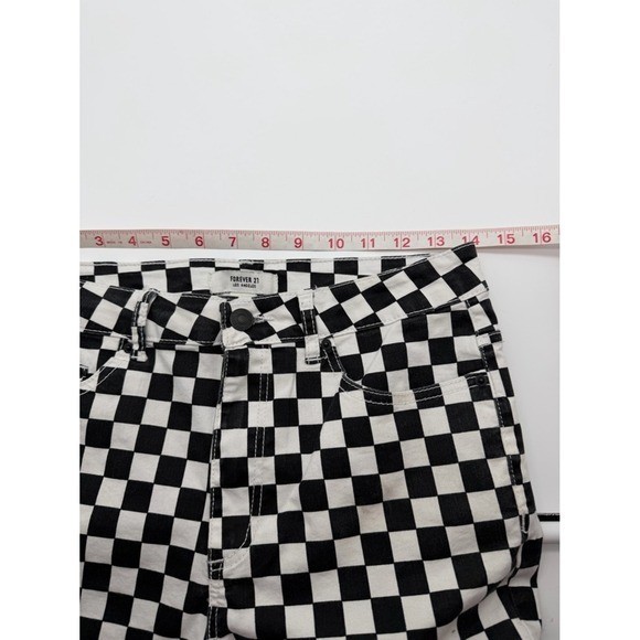 Forever 21 Black White Checkered High Waist Skinny Jeans Size 28