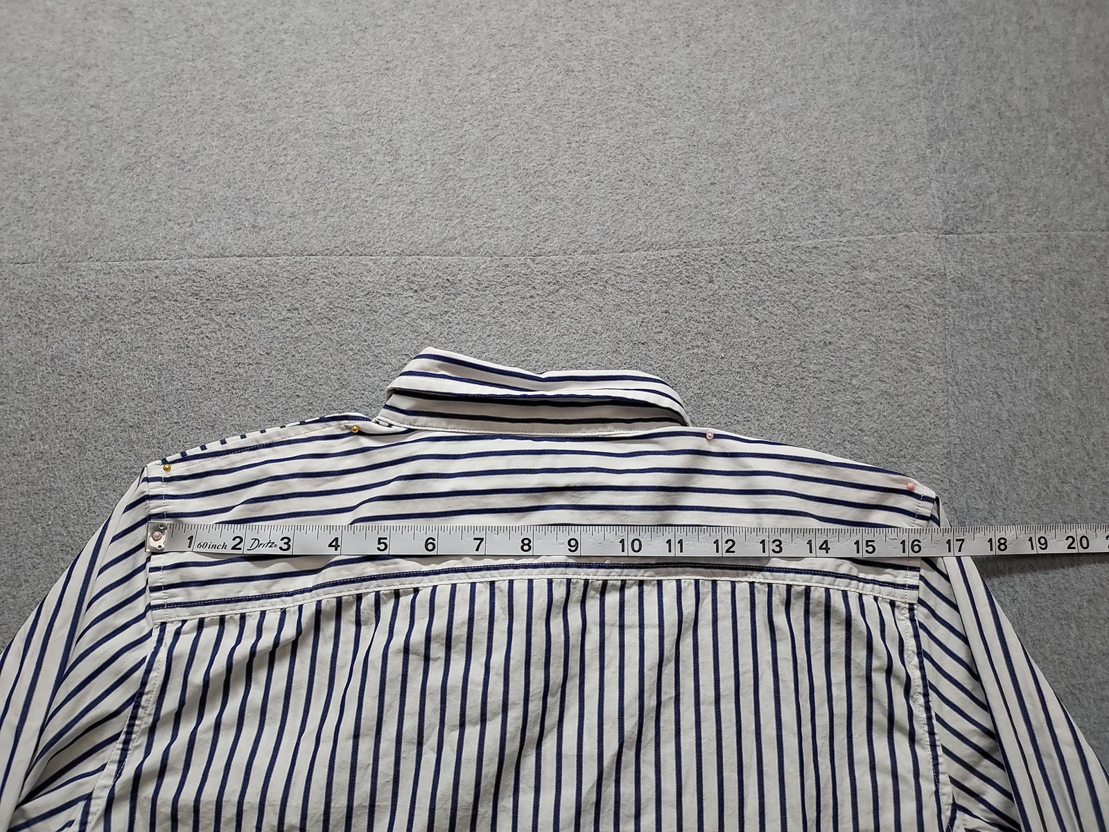 Lauren Ralph Lauren Shirt Womens Large White Blue Striped Button Up Long Sleeve