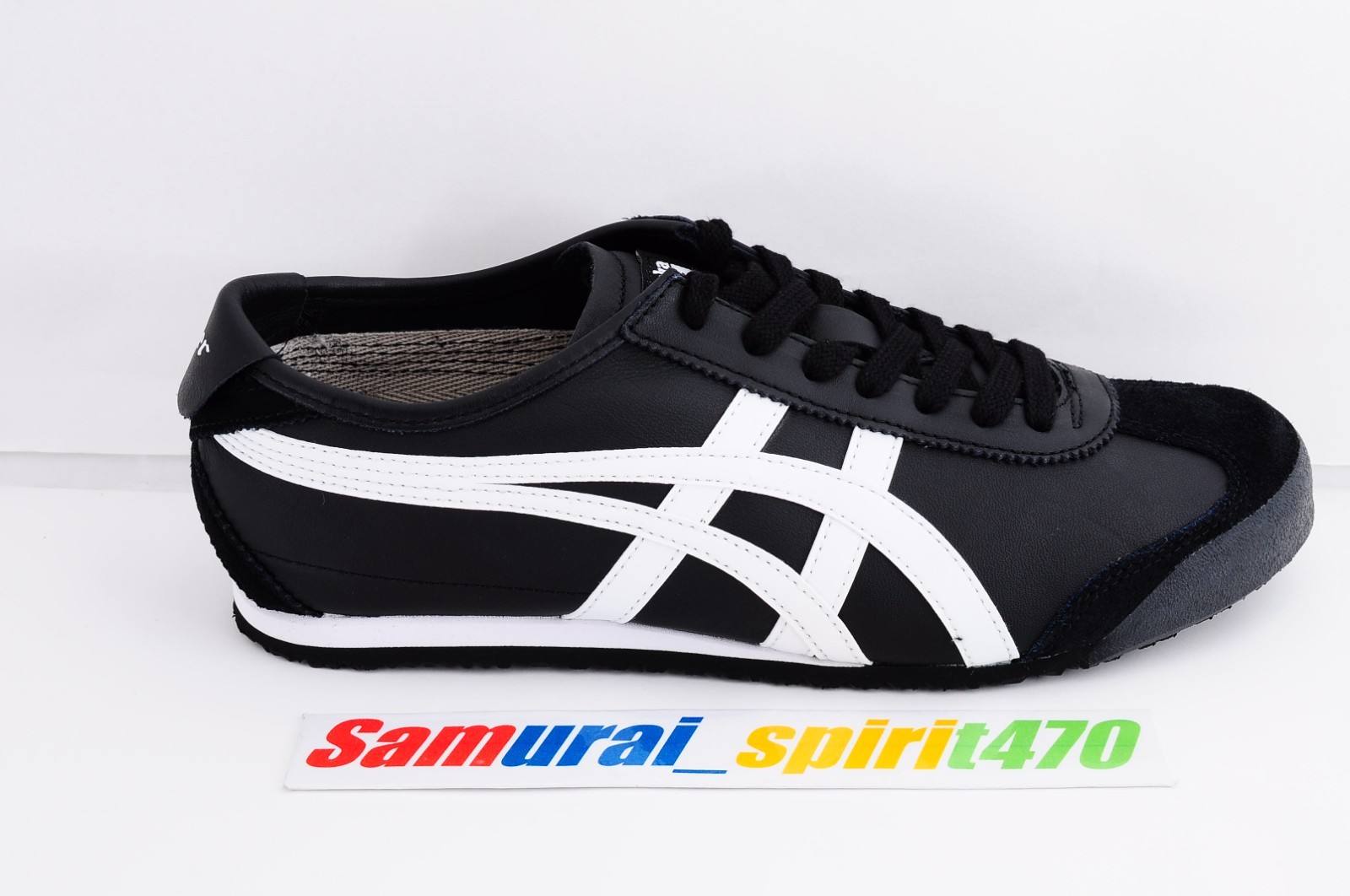Onitsuka Tiger Genuine MEXICO 66 1183C102 BLACK /WHITE US Buyer No Import duties