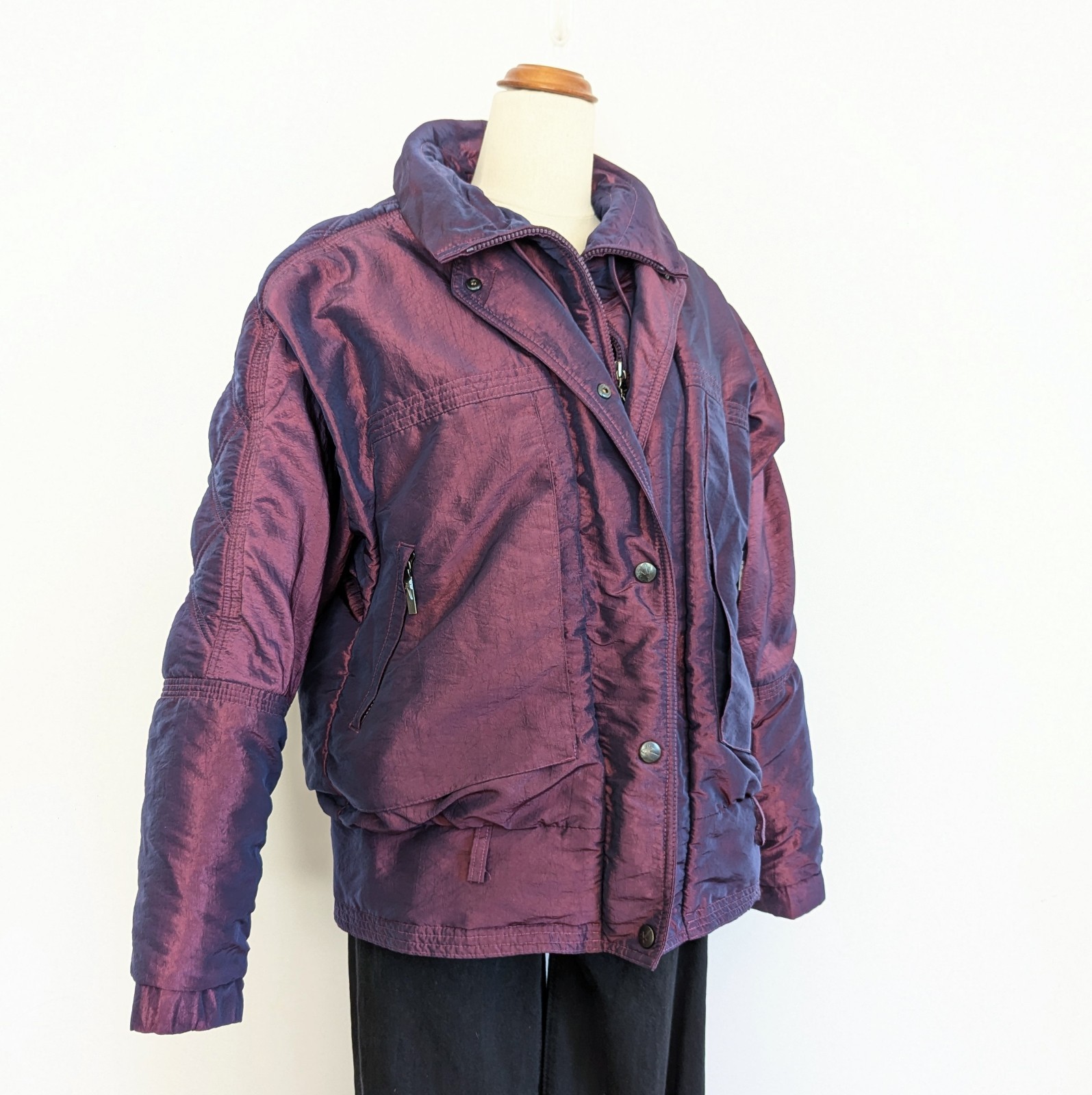 XCT Jacket Vintage Sz M-L Purple Pink Iridescent Motorcycle Y2K 80s 90s