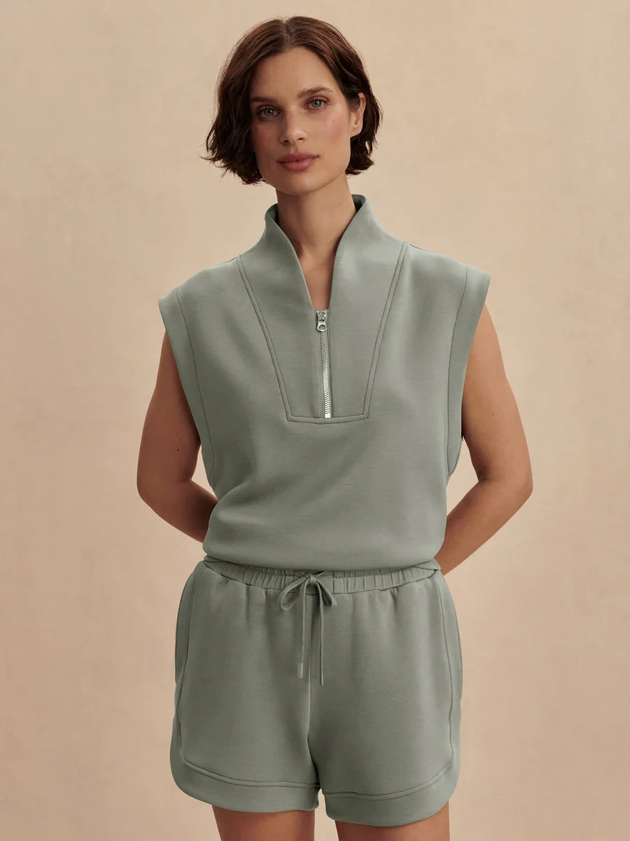 New Varley Loretta Half-Zip Sleeveless Sweat Multiple Colors and Sizes Available