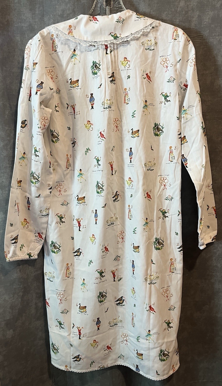 New girl’s size 14 Petite Plume nightgown 12 Days of Christmas white