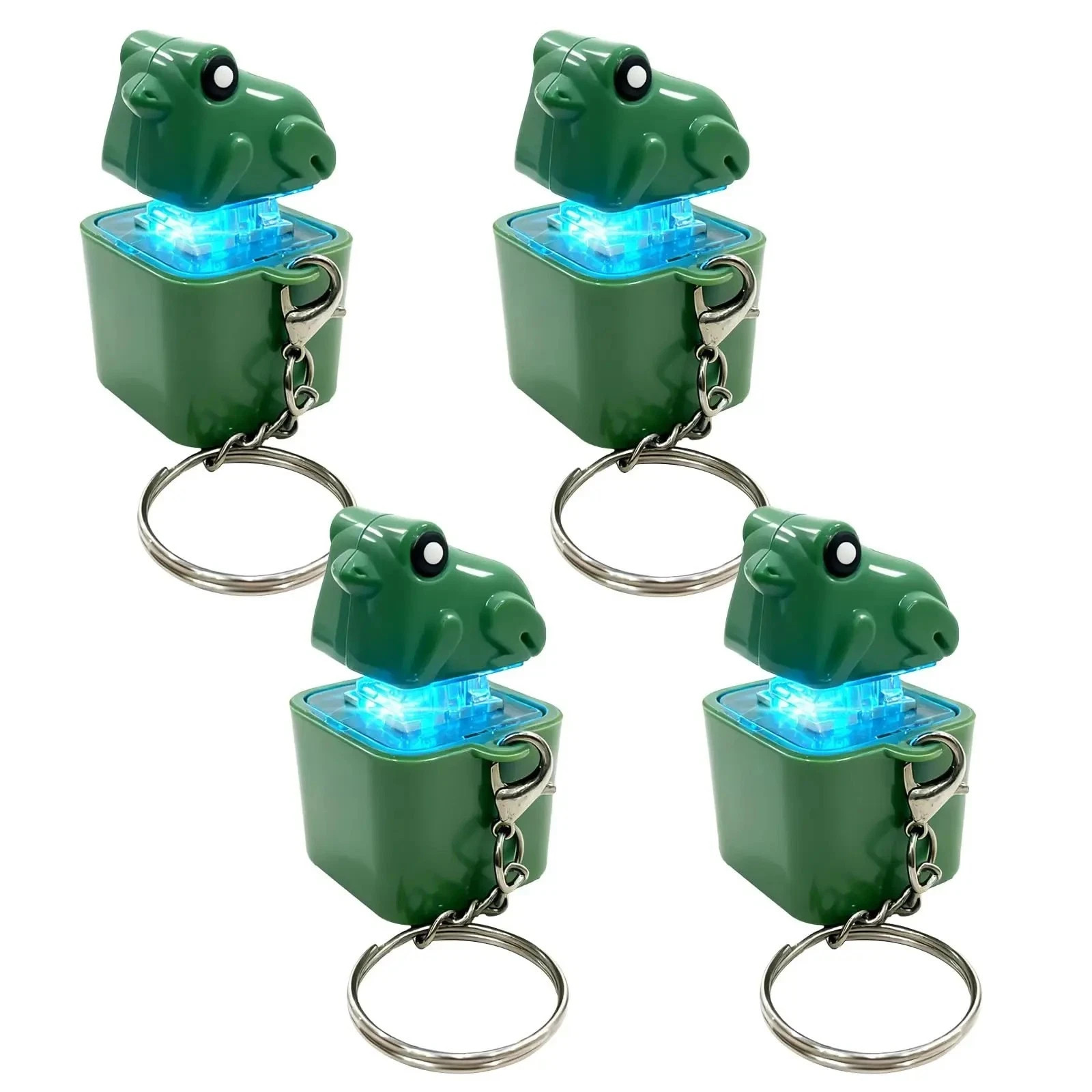 Frog Knocking Toy Frog Keyboard Keychain Decor Emit Light And Sound Pendant TL