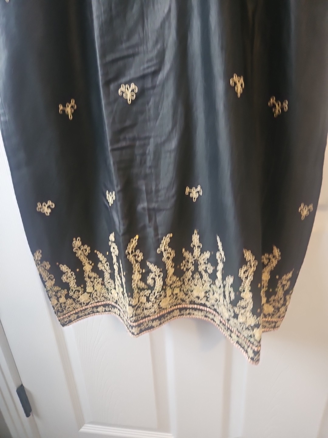 Handmade Black & Gold Embroidered Kurta Kaneez Tunic Dress – Indian Ethnic