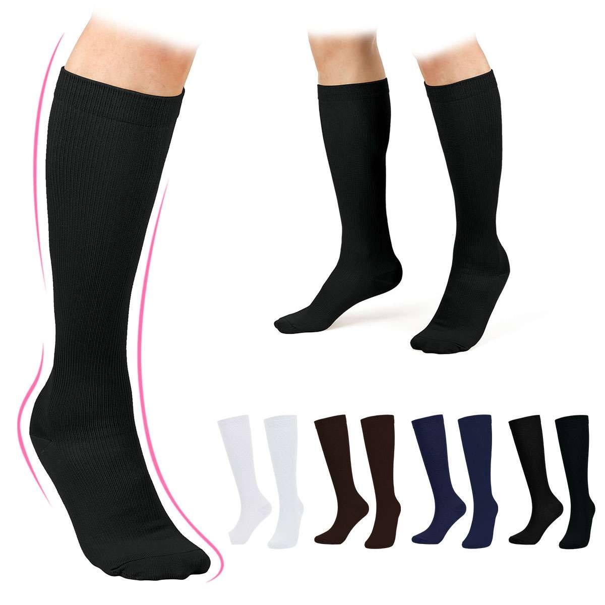 S M L XL 2XL 3XL 4XL Wide Calf Plus Size Compression Socks Women Men 20-30mmHg
