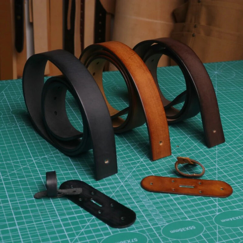 3.8CM Width 4.5MM Thickened Cowhide Cow Strap Genuine Leather Men Belt No Buckle
