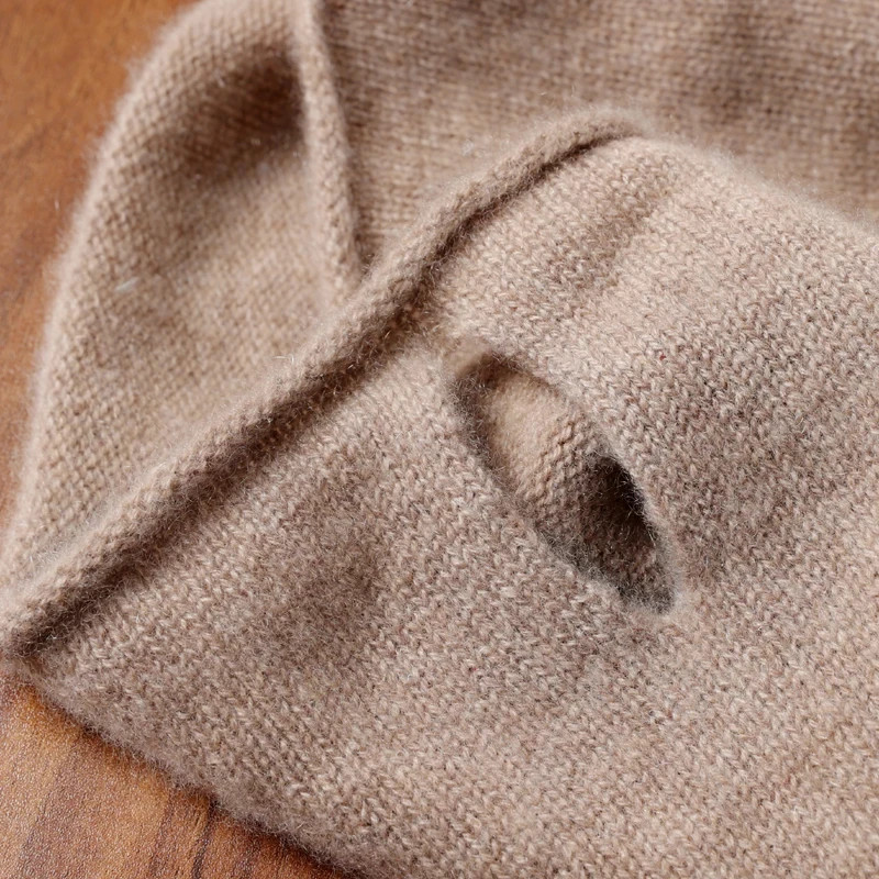 100% Pure Wool Knitted Ring Scarf Elegant Neckerscarf Female Soft Warm Cashmere