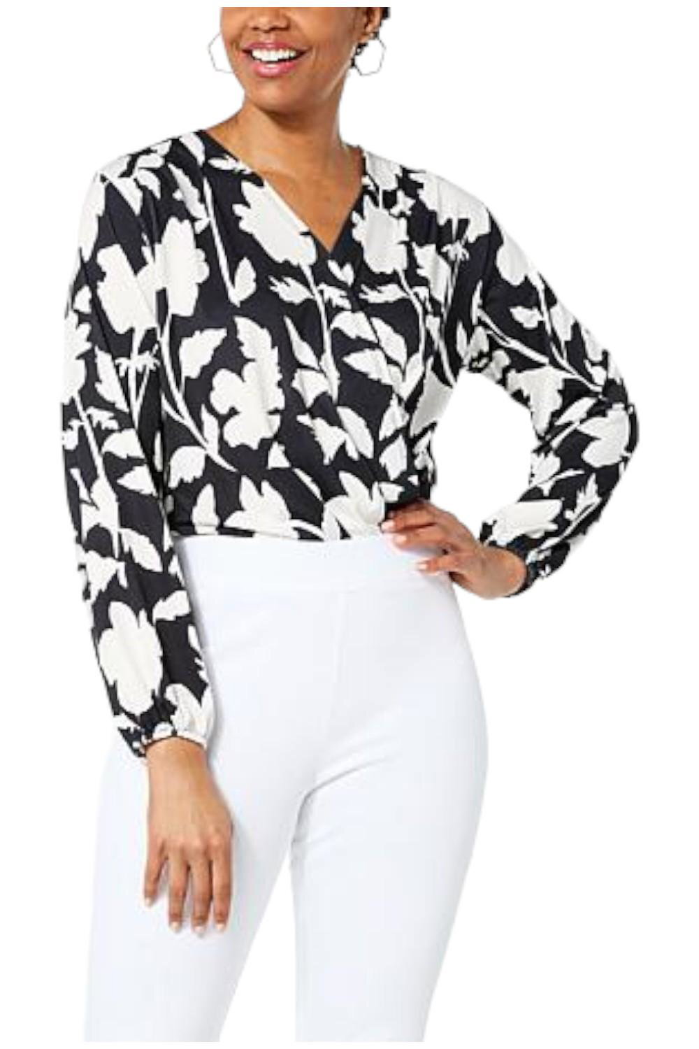 everydayJONES by Madeline Jones Matte Jersey Bodysuit Black/White