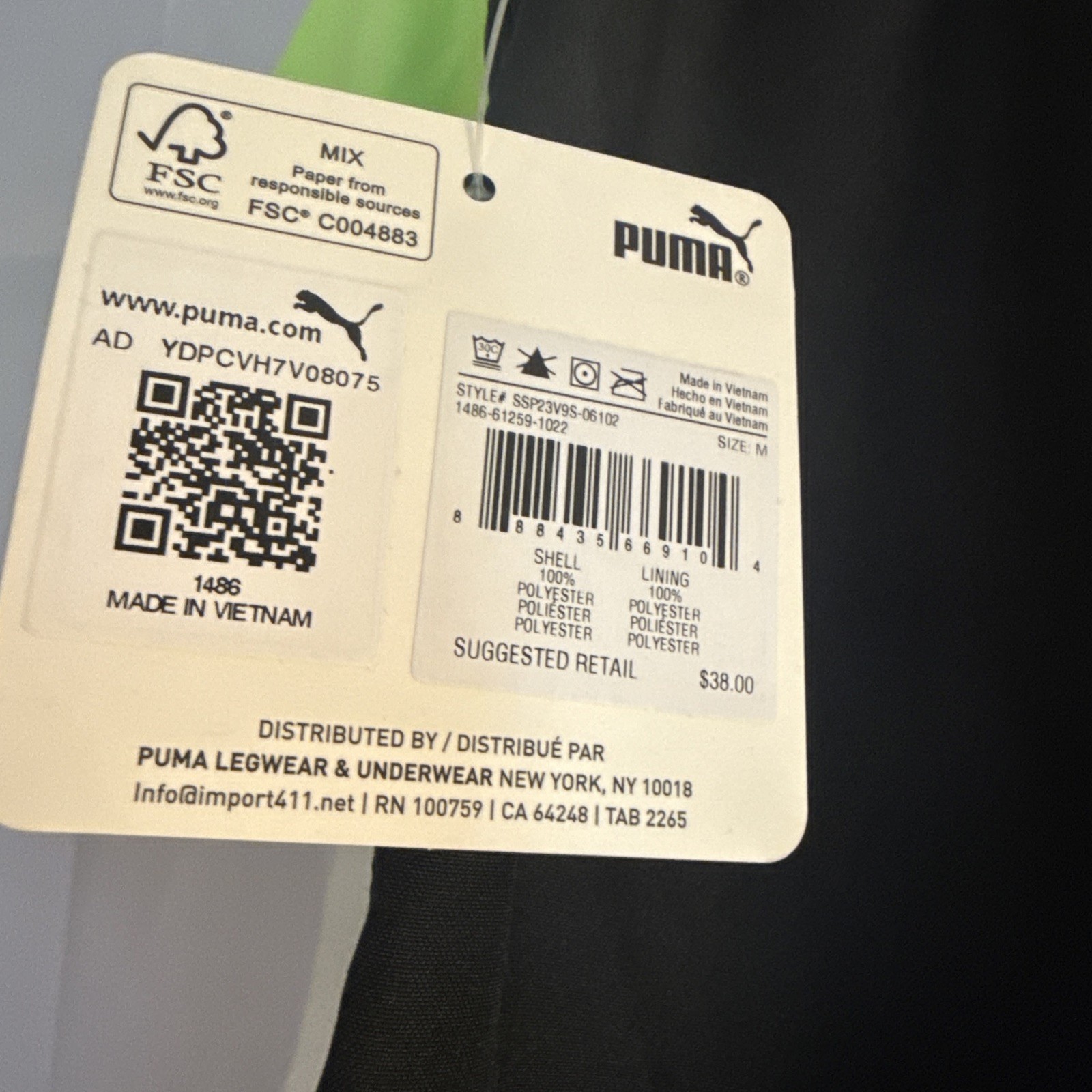 Puma Set- US Kids By M (10-12) Color Green Glare New With Tags