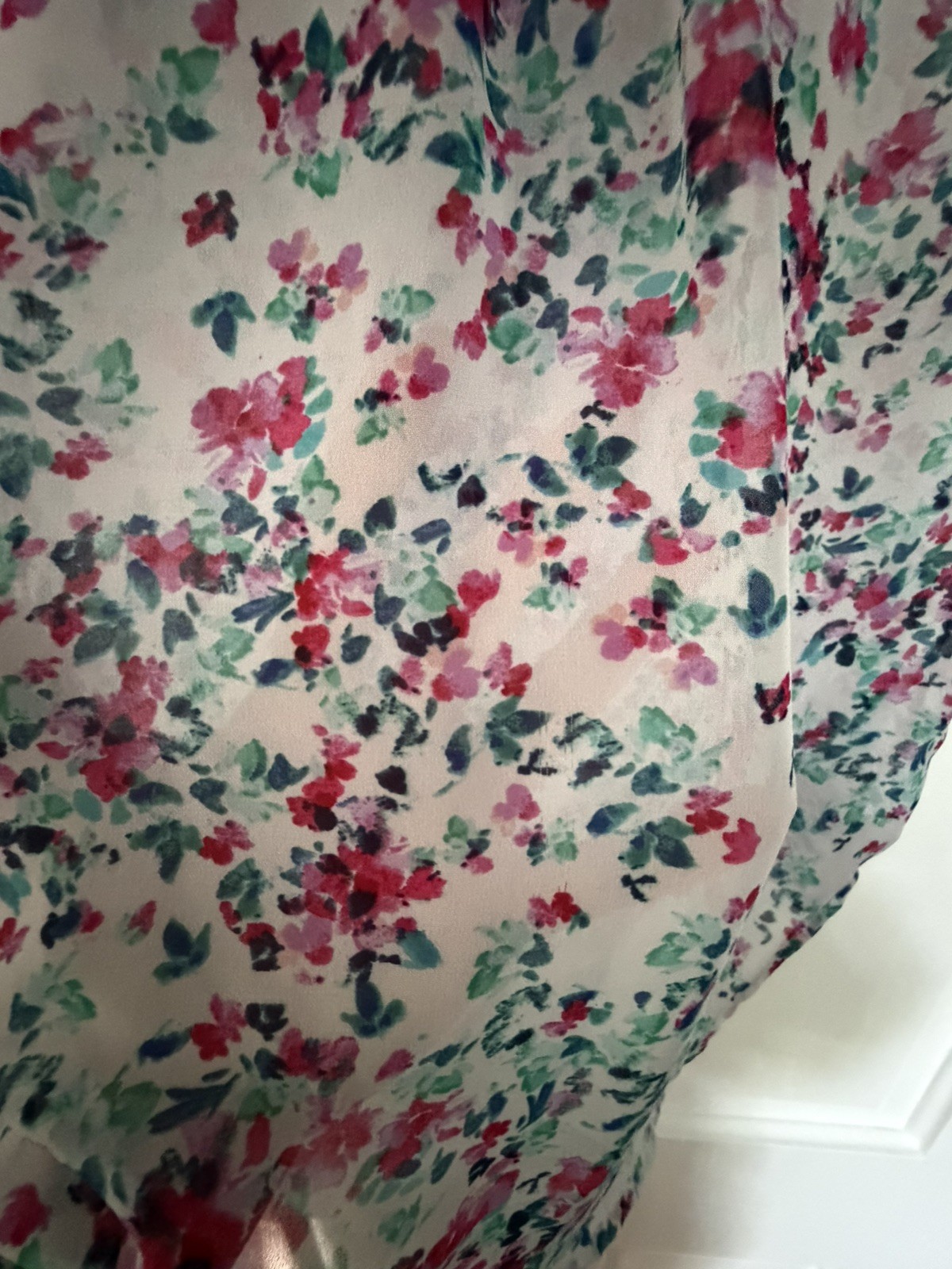 Liz Claiborne floral Sleeveless Blouse with Peter Pan Collar Shear Size L
