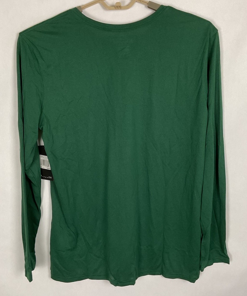 Nike Womens Nike TShirt Green Dri Fit Long Sleeve Sz XXL 48×28” New
