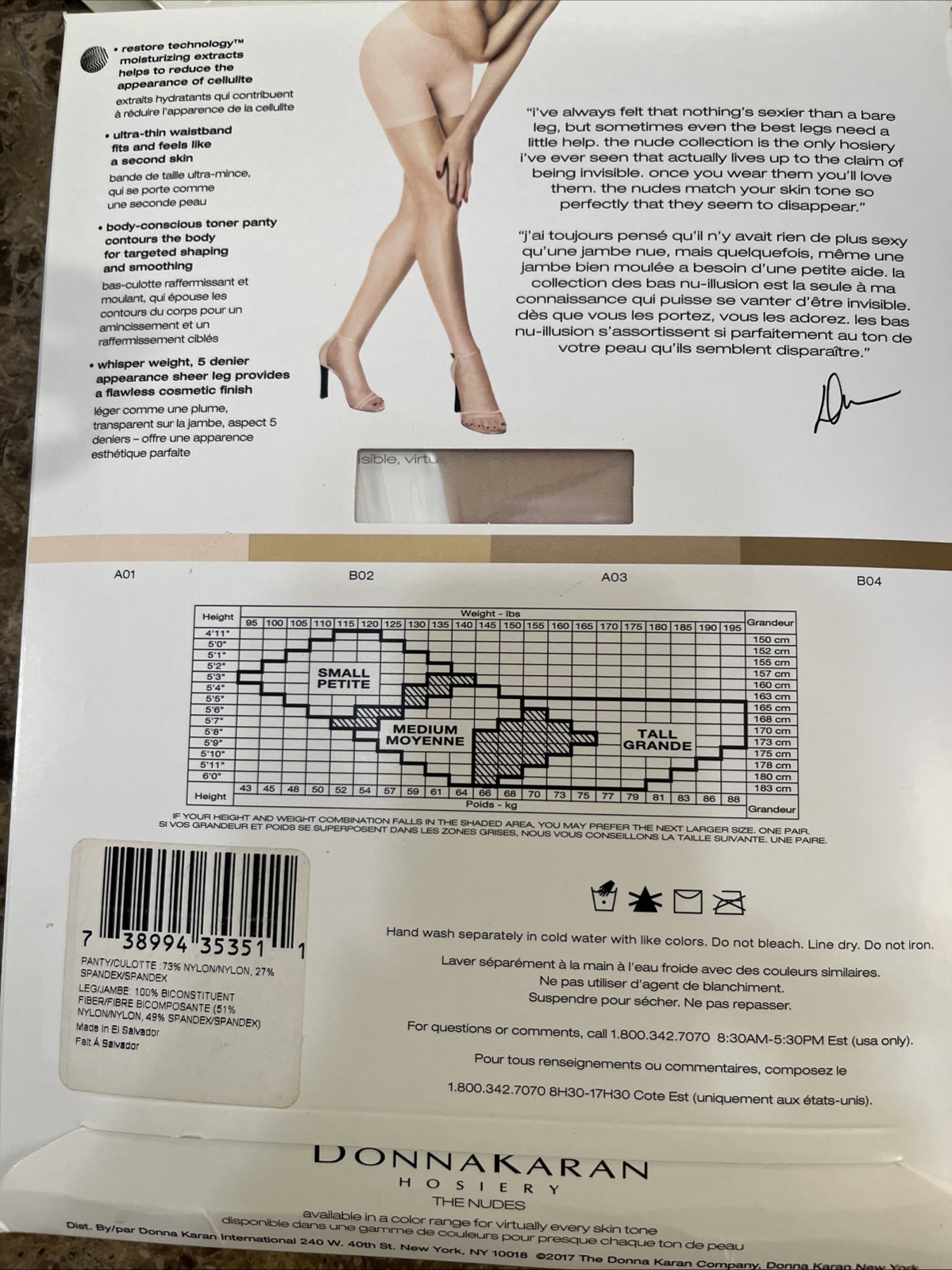 NWT Donna Karan the Nudes Pantyhose Size Small Petite White Color