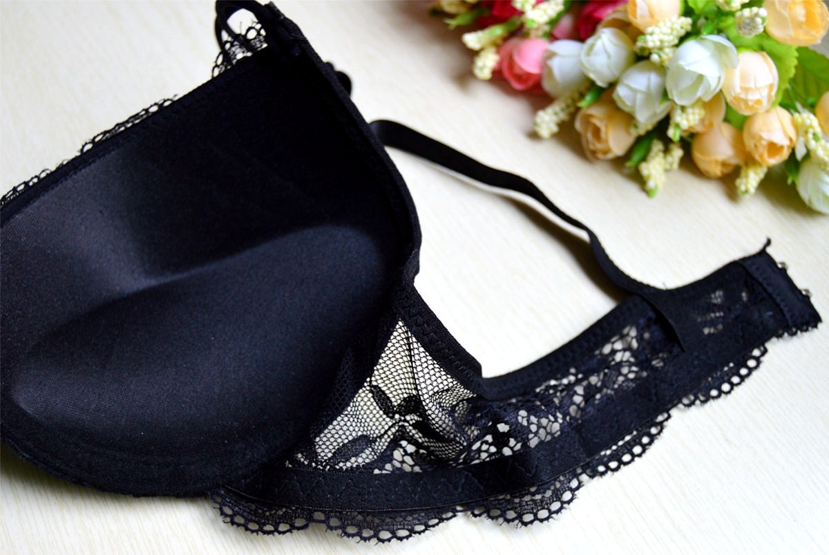 Floral Embroidery Underwire Bra Lot Push Up Padded Enhancer Bra Set Panties AB C