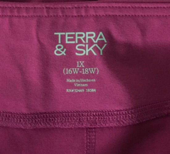 Terra and Sky Bike Shorts Women Size 1X Pink High Rise Pockets 9 in Inseam New