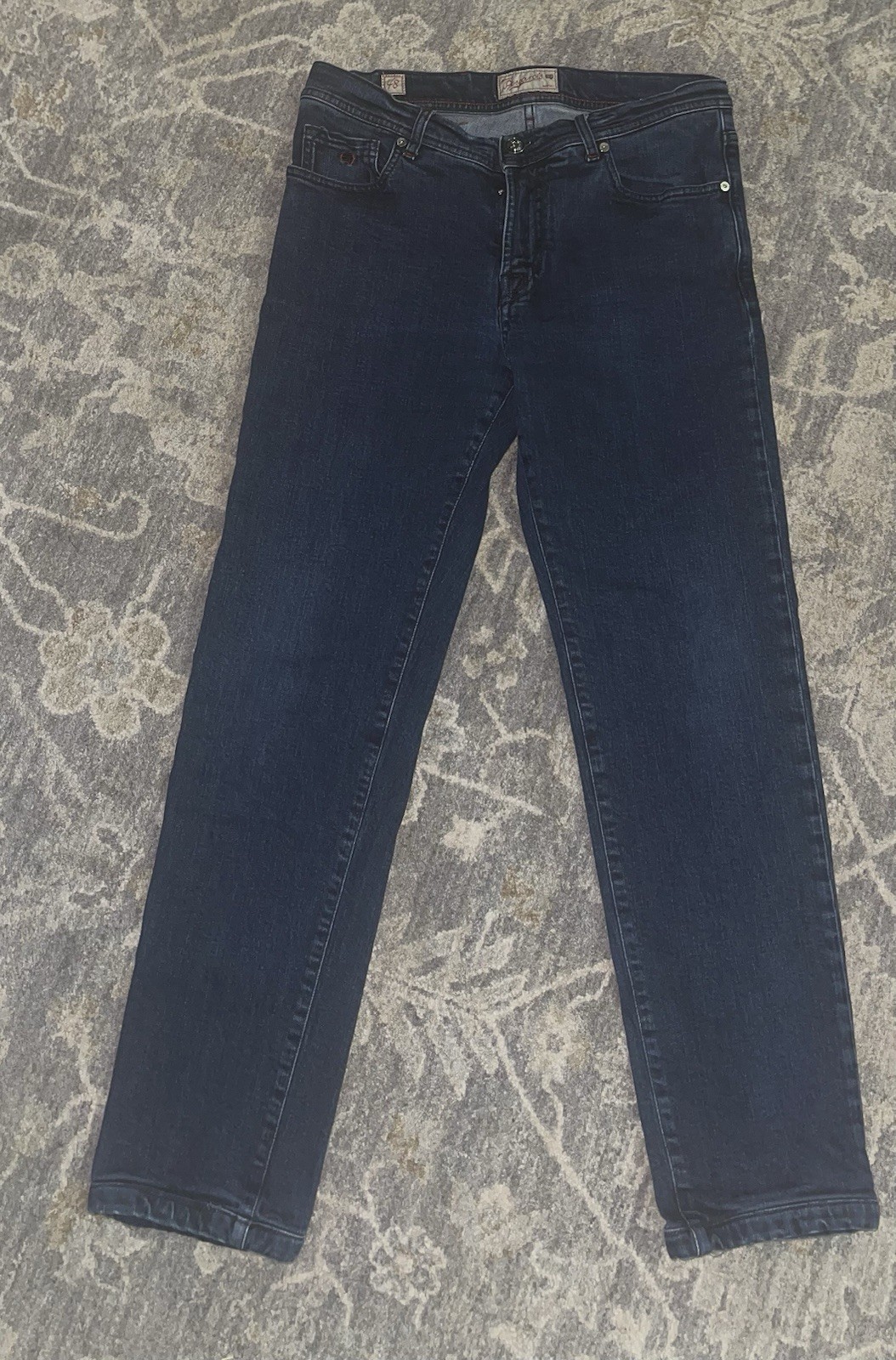 Marco Pescarolo Napoli Dark Wash Blue Denim Jeans Slim Straight Mid Rise 48