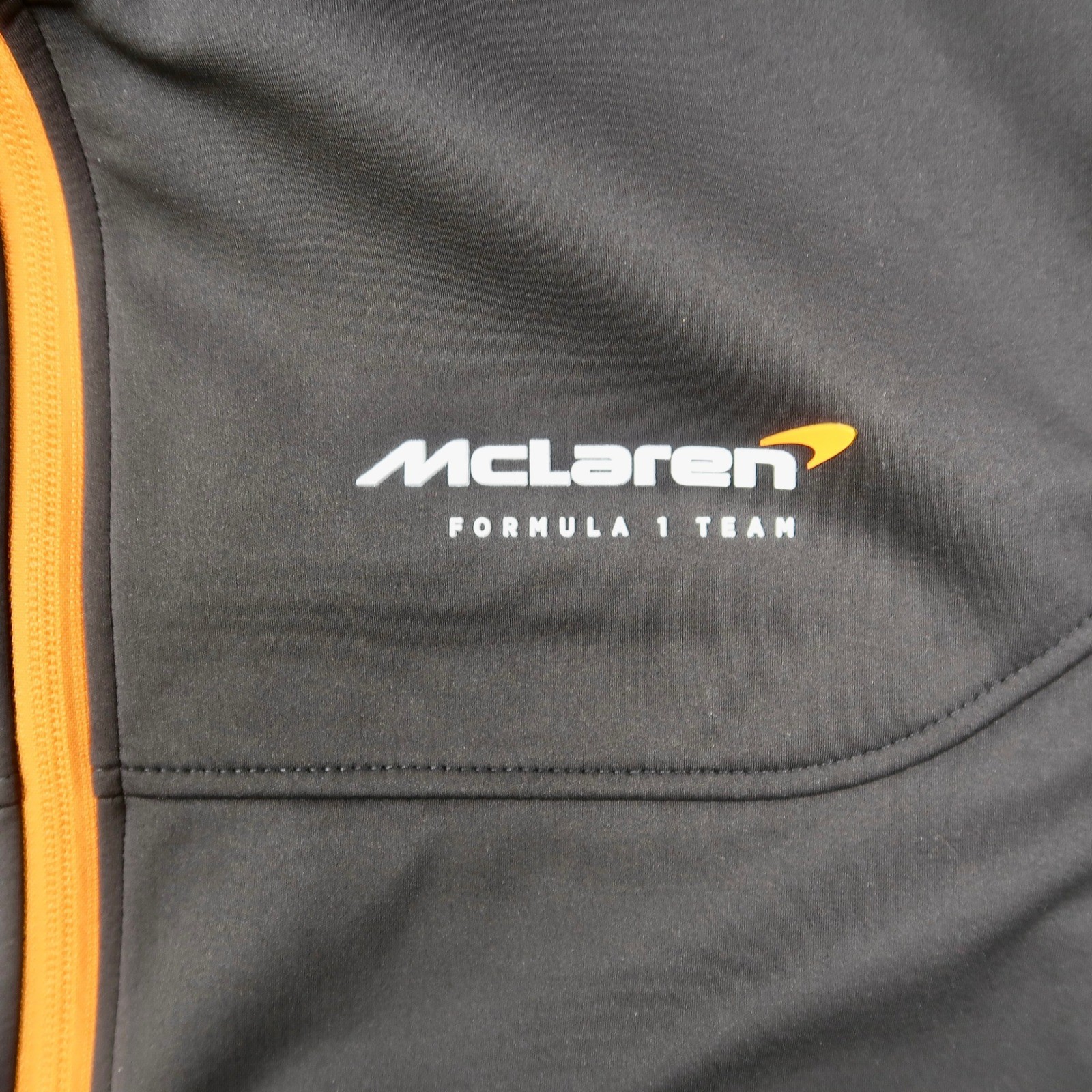 McLaren Formula 1 Team Mens Softshell Vest Charcoal Grey Orange Hilton L Large