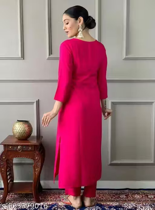 WOMEN EMBROIDERED WORK KURTI WITH PANT WITH DUPATTA FOR PARTY WEAR & OFFICE