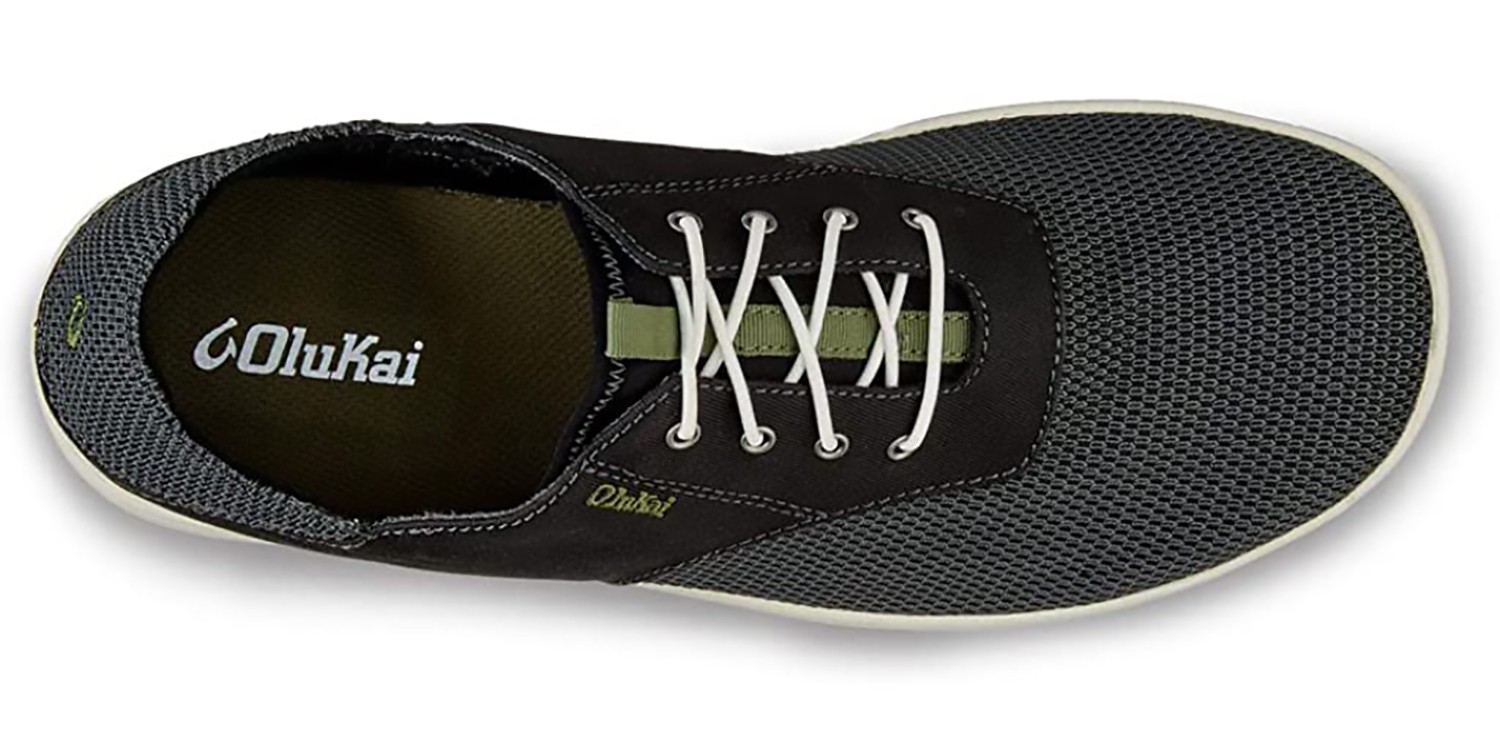 OLUKAI Nohea Moku Men’s Shoes All Day Sneakers – Black/Black – Size 8.5