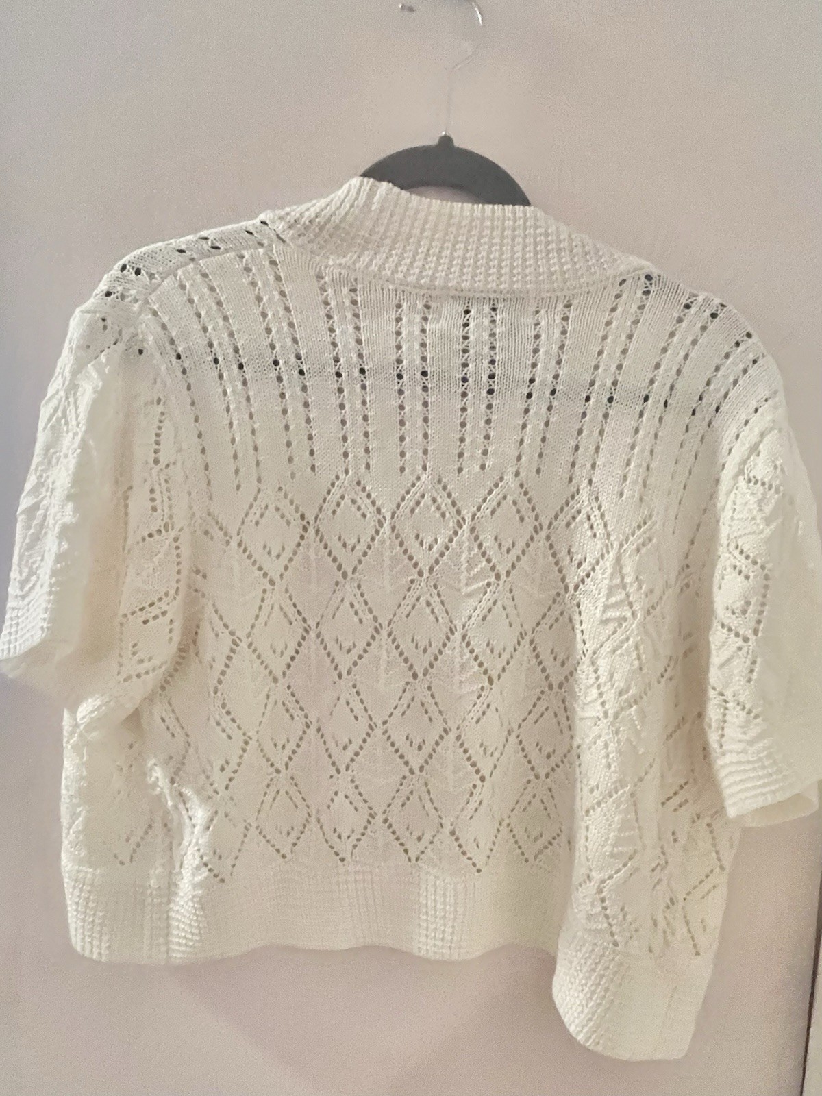 Lennie for Nina Leonard White Crochet Classic. Basic. Capsule wardrobe. Layering