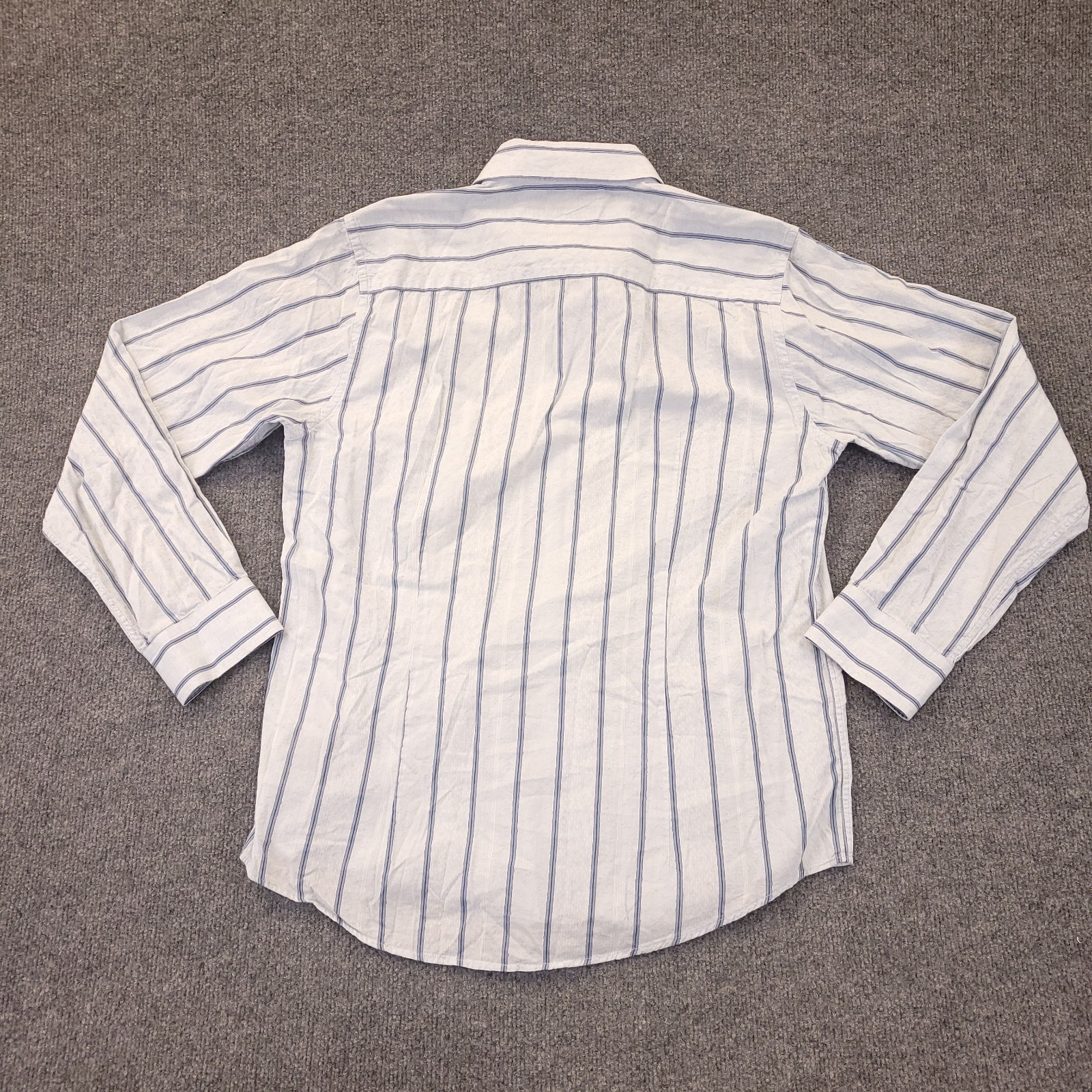 7D 7 Diamonds Shirt Mens XL Cotton White Striped Spread Collar