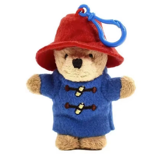 New Bear Paddingtons Red Blue Plush Key Fob Key Chain Purse Bag Toy Charm Holder