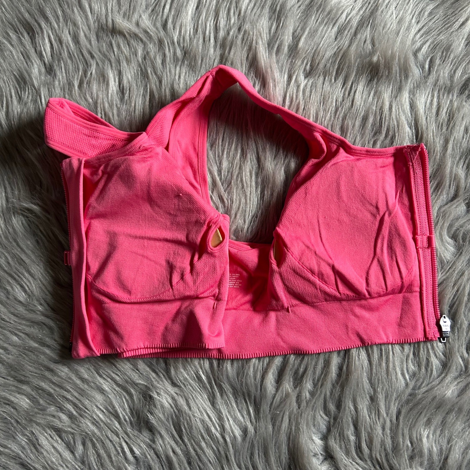 Avia Wireless Sports Bra Womens Size Small Pink Medium Support Front Zip Closure