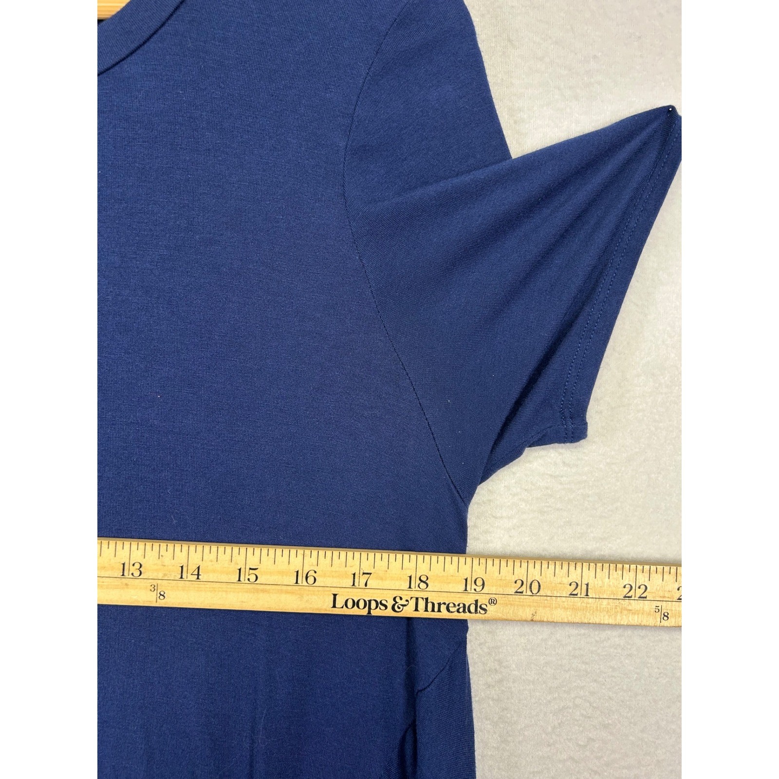 Minimalist Azules Women M Navy Blue Side Knot Asymmetrical Tunic Top ATP-2298 RS