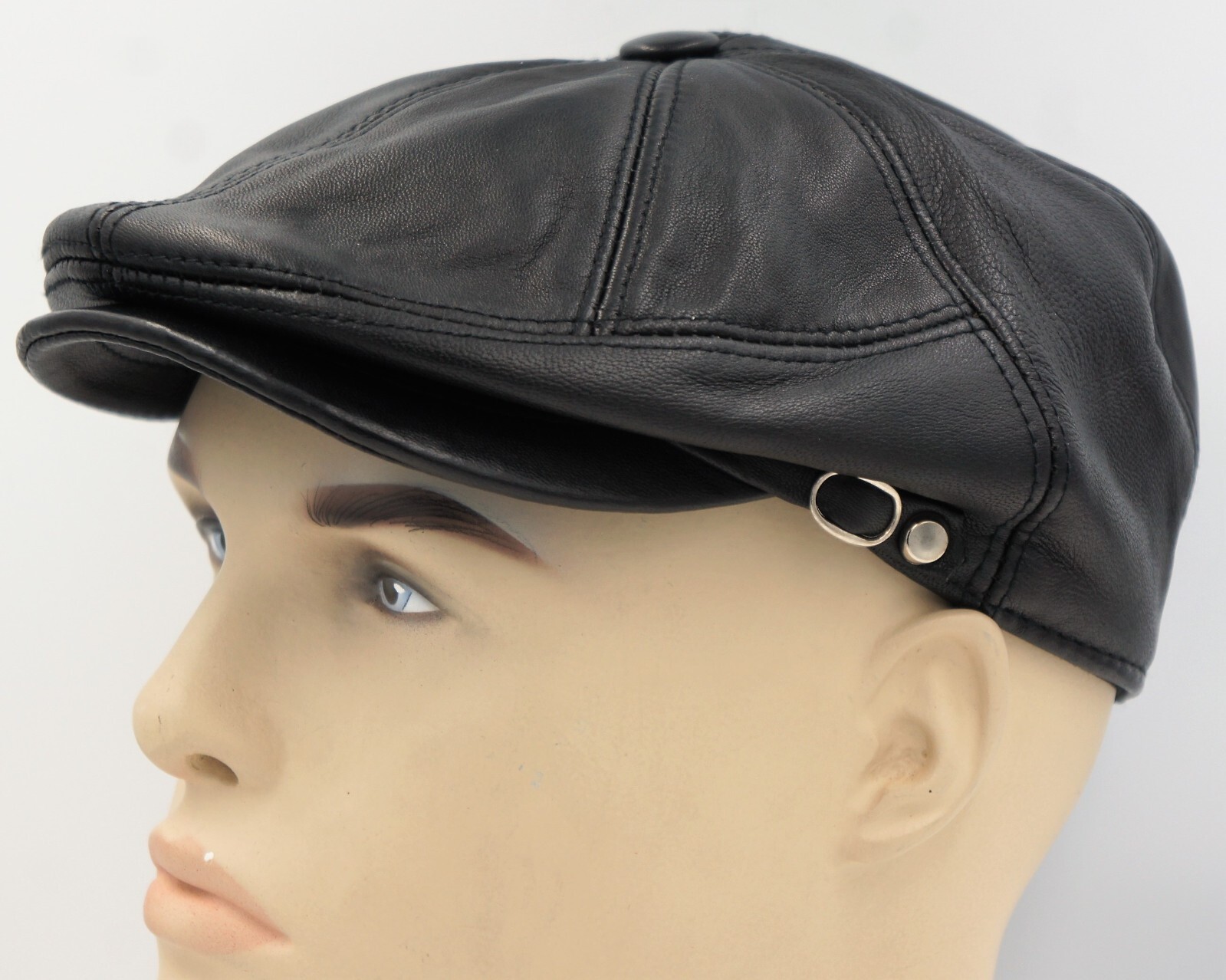 NWT 100% LEATHER Men Gatsby Cap Newsboy Ivy Hat Golf Driving Flat Cabbie S-3XL