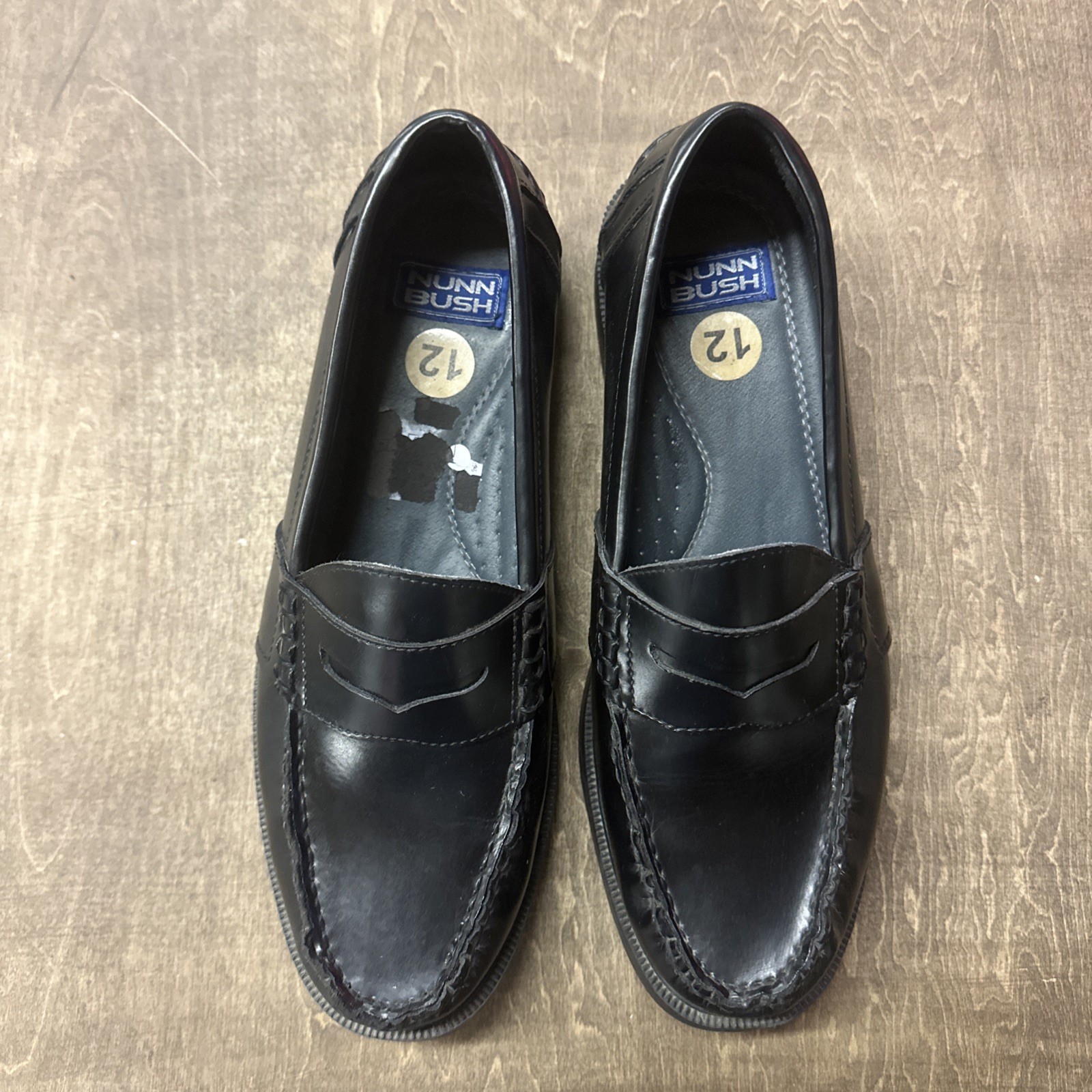 Nunn Bush Men’s 12M Black Leather Penny Loafers Slip On Shoes Preppy Casual