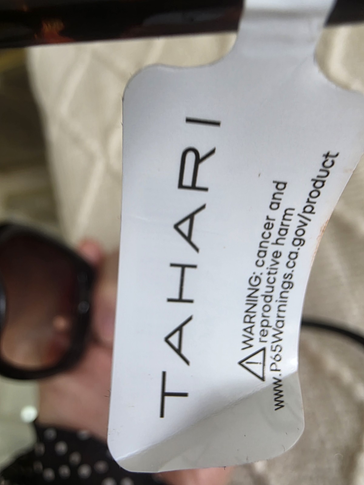 Tahari Oversized Sunglasses Black Plastic Frame Brown Tinted Lens 100% UV