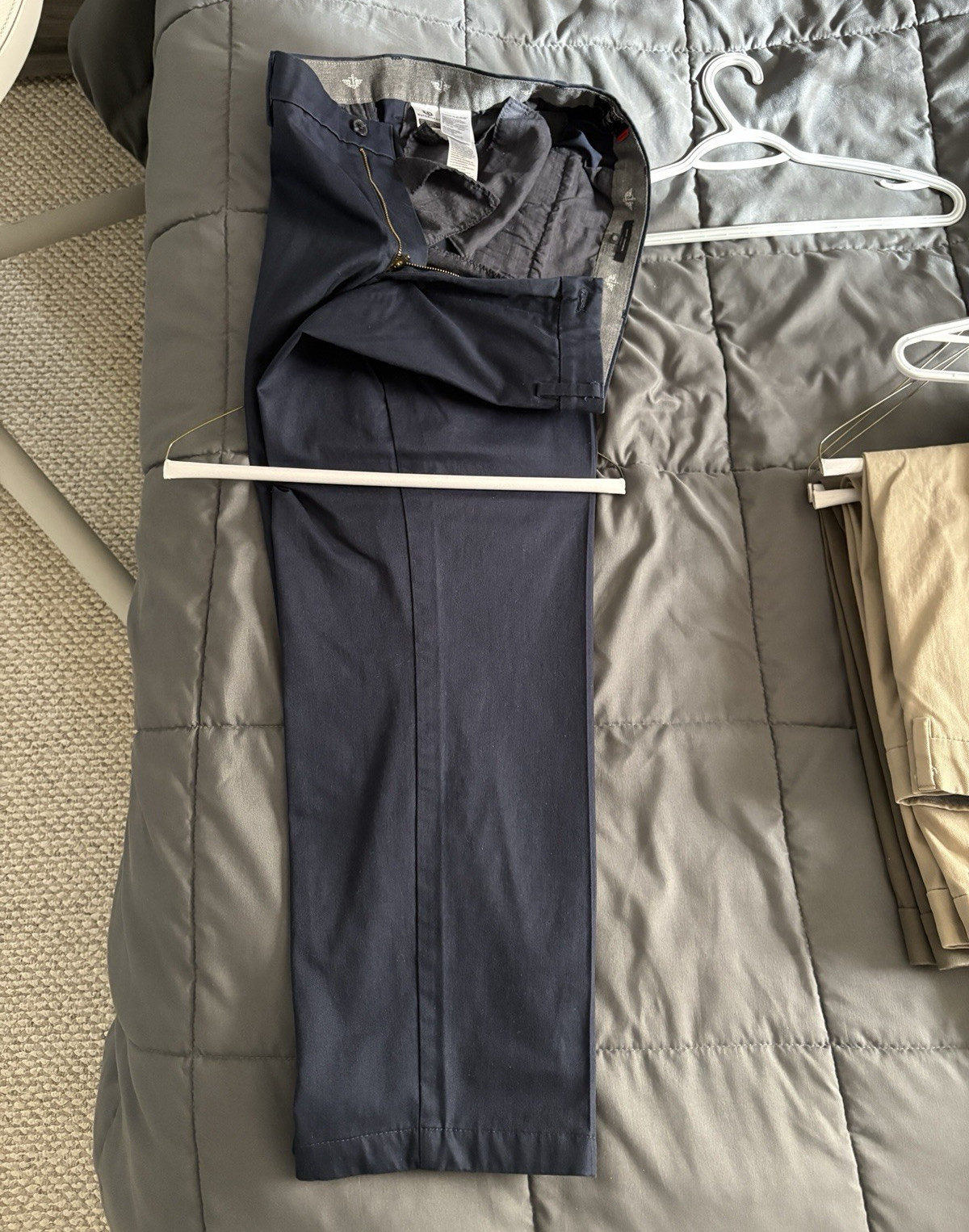 Dockers Men’s Solid Blue Straight Leg Dress Pants Regular Fit Waist 36