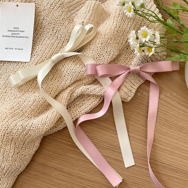 3PCS Silky Satin Hair Bows Hair Clip Ribbon Accessories for Women Girls