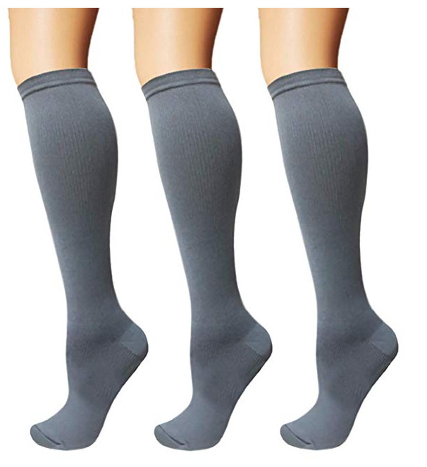 (5 Pairs)15-20mmHg Graduated Compression Support Socks Knee High Men Women S-XXL